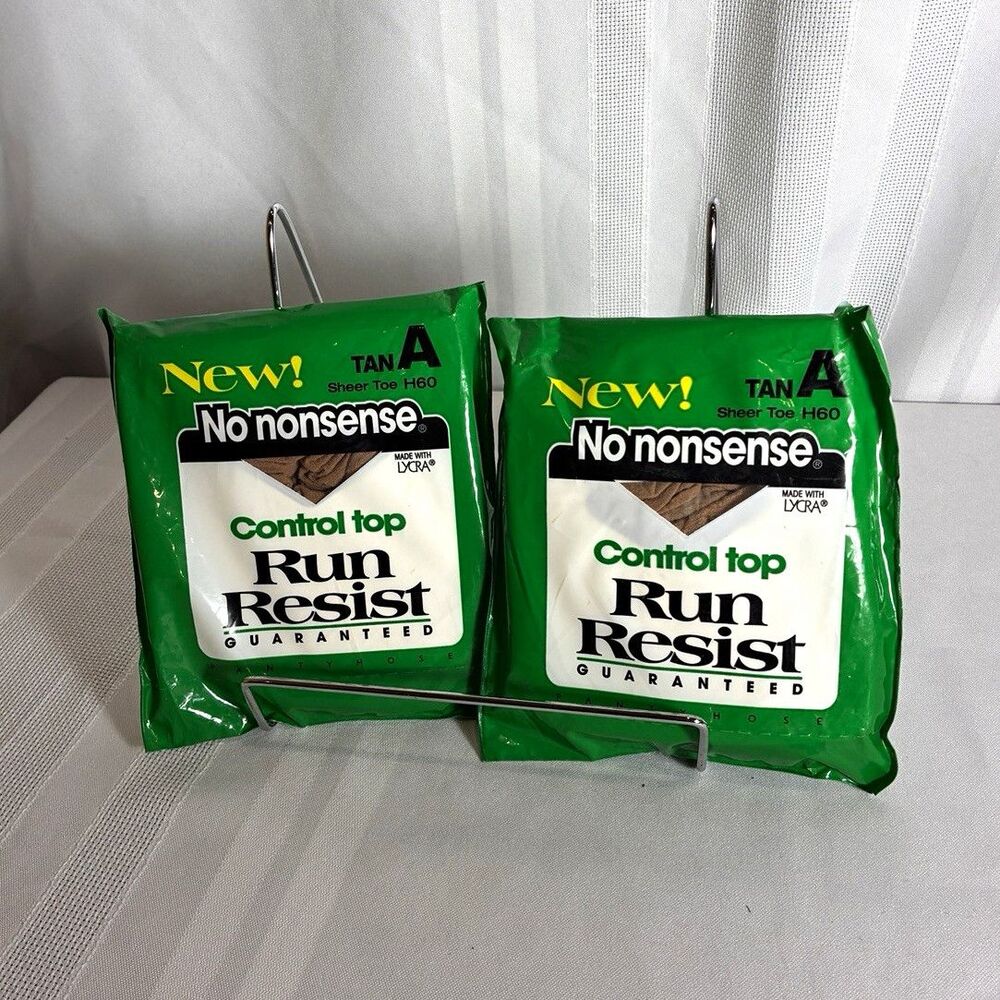 2pk No nonsense Control Top Run Resist Sheer Toe Pantyhose Tan Size A H60